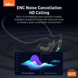 hileo hi73 - Draadloze Oordopjes - Koptelefoon - Air Conduction – Wit - Sport - Open-Ear - Bluetooth V5.3 oordopjes – Draadloze oortjes – Geschikt voor IOS/Android — thumbnail 5