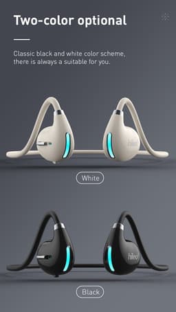 hileo hi73 - Draadloze Oordopjes - Koptelefoon - Air Conduction – Wit - Sport - Open-Ear - Bluetooth V5.3 oordopjes – Draadloze oortjes – Geschikt voor IOS/Android — thumbnail 4