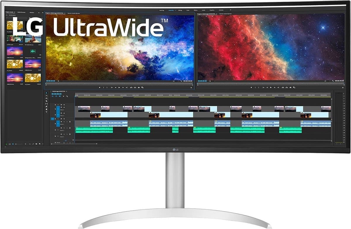 LG 38BQ85C-W computer monitor 95,2 cm (37.5") 3840 x 1600 Pixels Quad HD+ Wit — afbeelding 1