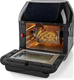 Nedis Airfryer Oven XXL – 12L – Digitaal – Heteluchtfriteuse - Tijdschakelaar – 1500 W – Zwart — thumbnail 9