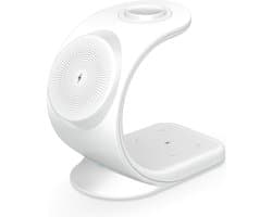 MMOBIEL Draadloos Oplaadstation Magnetisch Geschikt voor Smartphone, Smart Watch en Oordopjes Oplader - 3-in-1 Wireless Charger 18W - Magnetische Draadloze Snellader Geschikt voor Qi Magsafe Opladen - Wit