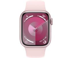 Apple Watch Series 9 - GPS + Cellular - 41mm - Pink Aluminium Case with Light Pink Sport Band - S/M