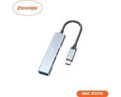 ISWISS 3-in-1 USB C Hub - DOCKING STATION - 3x USB AANSLUITING: Vereenvoudigde Connectiviteit!