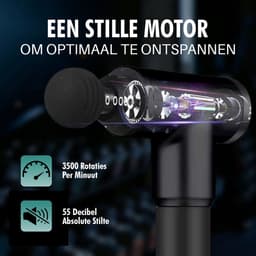 Ox Massage Gun - Sport en Relax Massage Apparaat - 4 Opzetstukken - Massage Apparaat - Massage Pistool - Professioneel - Inclusief Koffer - Zwart — thumbnail 3