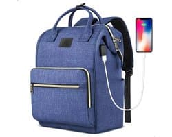 AG Rugzak & laptoptas - Blauw-rugtas -Geschikt voor 15.6 inch laptop - 26L - laptopvak - laptoptassen Anti Diefstal waterafstotend - voor dames, heren, jongens en meisjes - Inclusief Usb Oplaadstation - Blauw