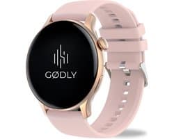 GØDLY® Amoled Smartwatch 46mm - voor Dames - Stappenteller - Kcal Teller - Slaapmeter & Hartslagmeter - Geschikt voor iOS & Android - Roze