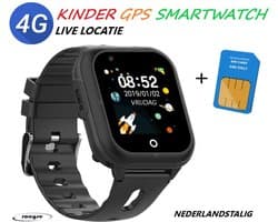 GPS 4G Kinder Smartwatch - Zwart - GPS Tracker - HD Video Bellen - Inclusief Simkaart & Wonlex App - Smartwatch voor Kinderen - Live GPS Locatie - SOS Knop - Camera - Touchscreen - Stappenteller