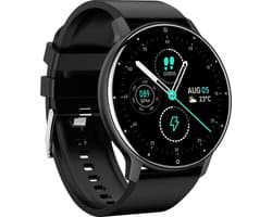 Parya Official Dark Black - Smartwatch - Smartwatch Heren - Smartwatch Dames - Stappenteller Horloge - Smartwatches - Bloeddrukmeter pols - Saturatiemeter - IOS & Android