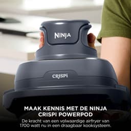 Ninja CRISPi 4-in-1 Glazen Airfryer, 3,8 l en 2,3 l, airfryen, braden, warmhouden en opnieuw krokant maken, compact ontwerp, 2 verwijderbare glazen schalen en deksels, 1700 W - Blauw - FN201EUBL1 — thumbnail 4