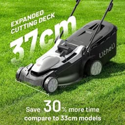 Accugrasmaaier – Elektrische Grasmaaier – Duwmaaier – Maaier – Tuingereedschap – Borstelloze Motor – 37 cm Maaibreedte met 40L Opvangbak — thumbnail 4
