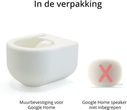 Houder voor Google Home speaker - Wandhouder voor stopcontact - Met kabelbeheer - Wit — thumbnail 5