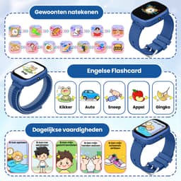 FOSMET Horloge Kind - Smartwatch Kinderen - 2G-Incl. Camera en 31 Kids Spelletjes - 512MB Geheugen - IP68 Waterdicht - Video Bellen& - USB Oplaadbaar Kinderhorloge SOS-Knop - Voor IOS & Android - Cadeaus Voor Jongens en Meisjes - Blauw — thumbnail 4
