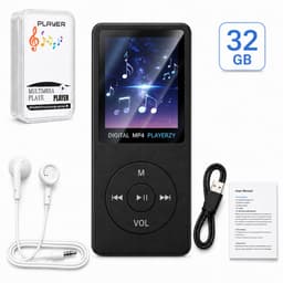 HiFi MP3 / MP4 Speler Bluetooth - Voice recorder - Dictafoon - FM radio - 32GB geheugen - Zwart — thumbnail 1