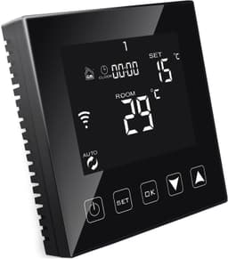 thermostaat WiFi voor elektrische vloerverwarming met sonde, Compatibel met Alexa, programmeerbare kamerthermostaat Smart APP & stembediening 16A Zwart — thumbnail 1