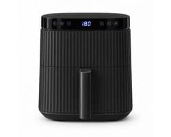 Vivid Green Airfryer 5L – Tot 5 Personen – 12 Programma's – Ribbeldesign – Vaatwasserbestendig – PFAS-vrij – Zwart