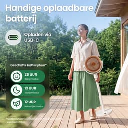 SwitchBot Staande Circulatieventilator – Oplaadbare Slimme Ventilator met Afstandsbediening en App – Wit — thumbnail 2