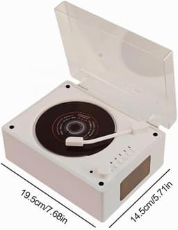 Draagbare cd-speler met Bluetooth en luidsprekers, compacte retro dvd-speler met afstandsbediening, ondersteunt USB/AUX/Type-C, oplaadbare muziekspeler, 3,5 mm AUX desktop cd-speler (wit). — thumbnail 5
