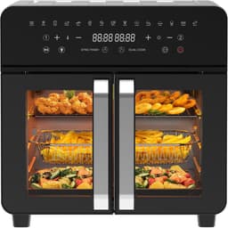 Heteluchtfriteuse 23L Dual Zone - XXL Airfryer met Franse deur, heteluchtfriteuse, oven met dubbele kamer, 15 programma's, 2200 W, 12 accessoires, uitneembare scheidingswand voor kookruimte, 50-200 °C — thumbnail 1