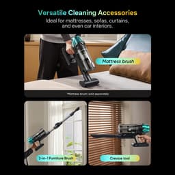 Vactidy V15 Max draadloze stofzuiger, 65kPa krachtige zuigkracht, 600W motor, 60 min looptijd, flexibele buis, groenlicht stofdetectie, antiklos borstel, 6-laags filtratie, 1,5L stofbak — thumbnail 3