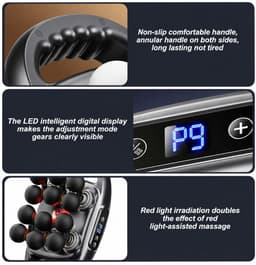 VHV - Massageapparaten - Massage Gun - Massagepistool - massage - Met 12 massagekoppen - Met 9 intensiteitsniveaus - Met 9 Modi - Multifunctionele gebiedsmassage - voor schouders, nek, benen, rug - 2000mAh Batterij — thumbnail 2