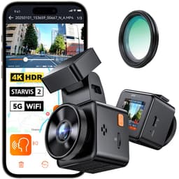 VANTRUE Element 1 Pro 4K Mini Dash Cam Voorkant, STARVIS 2 Plate Pix™ HDR Nachtzicht Autocamera, 5G WiFi GPS, 1,54'' scherm, LTE,Spraakbesturing, 24H Gebufferde Parkeermodus【Gratis bij aankoop: 40mm CPL-filter*2 +VP05 Hardwire Kit +Afstandsbediening】 — thumbnail 2
