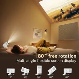 Veya Mini Beamer Wit - Projector - 4K - 180graden draaibaar - Android - Wifi6 - Beeld 40 tot 150inch - Bluetooth - 18 x 15 x 11cm — thumbnail 5