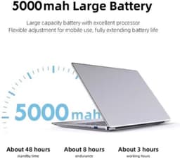 Laptop 14.1 Inch FHD IPS - 12GB RAM 512GB SSD - Intel Atom E3950 Dual Core 1.5 GHz - Zilver - Windows 11 - Notebook — thumbnail 3