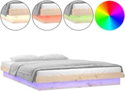Bedframe met led, 120 x 190 cm, 4FT Small Double van massief hout, moderne bedframe, bedframe voor slaapkamer (SPU:820007) — thumbnail 3