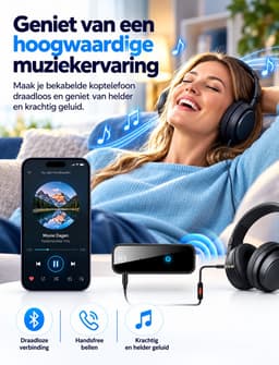 Bluetooth Receiver & Transmitter – Bluetooth 5.0 – 2-in-1 Bluetooth Ontvanger en Zender – 3,5mm AUX Adapter – RX/TX – Auto, TV & Audio — thumbnail 3