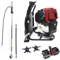 Benzine Grastrimmer - Grasmaaier - Bosmaaier - Kantenmaaier - Tuingereedschap - 35.4CC - 4-Takt 1KW, 4500-8500RPM – Rugzakmodel in Zwart/Rood — thumbnail 4