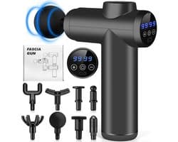 AQXONG Mini-spiermassagegeweer, ultrastil massagegeweer, 99 snelheden, 8 massagekoppen, LCD-scherm, draagbare - ShopVlot