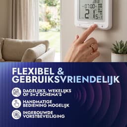 Salus WBRT520RT Digitale Programmeerbare Thermostaat - Draadloze Kamerthermostaat - RF 868 MHz - Weekprogramma - LCD Display - Geen WiFi Nodig — thumbnail 3