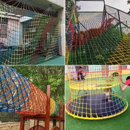 Klimnet Polyester Speeltuin Klimrek Voor Kinderen Buitenspeeltuin Veiligheidsbescherming, Boomhut, Touwladder, Schommelset, Jungle Gyms Hindernisbaan(Size:91 * 274cm(3 * 9ft),Color:blauw) — thumbnail 5