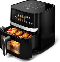 Puluomis Airfryer 6,5L – Heteluchtfriteuse – PFAS-vrij - 1350W – 8 Programma’s – Digitaal Display - Je kunt tot 2000 gram friet per keer frituren — thumbnail 1