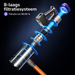 Steelstofzuiger 45KPa-Draadloze Steelstofzuiger 50 Min Gebruiksduur-3 Modi met LED Display-Telescopische Buis-Anti-Klitfunctie voor Harde Vloeren en Tapijten — thumbnail 4