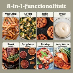 Ninja CRISPi DualZone Glazen Airfryer met 2 manden, 8 kookfuncties, Kook twee gerechten tegelijkertijd, PFAS-vrije glazen schalen, Inclusief deksels - Gebroken wit - DD102EUIV2 — thumbnail 5