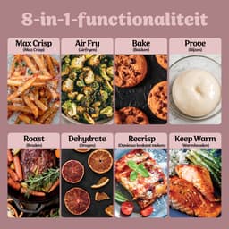 Ninja CRISPi DualZone Glazen Airfryer met 2 manden, 8 kookfuncties, Kook twee gerechten tegelijkertijd, PFAS-vrije glazen schalen, Inclusief deksels - Rosékwarts - DD102EUPK1 — thumbnail 5