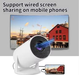 Draagbare Mini Beamer 4K Ondersteuning – 500 ANSI Lumen – Dual 2.4G/5G WiFi – 94 Inch – Elektronische Keystone – Ingebouwde Speaker – Home Cinema Projector — thumbnail 4