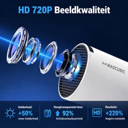 Rolu Mini Beamer – Mini Beamer 8K – Mini Projector – Android 14 – WiFi 6 - Bluetooth 5.4 - 290 ANSI - 180° Draaibaar — thumbnail 4