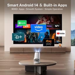 Mini Beamer Draagbaar - 1280 x 720 LCD Resolutie - Bluetooth Wi-Fi 6 Connectiviteit - 8,9 x 8,9 x 15,2 cm Compact - Voor Thuisbioscoop Gaming En Buiten — thumbnail 5
