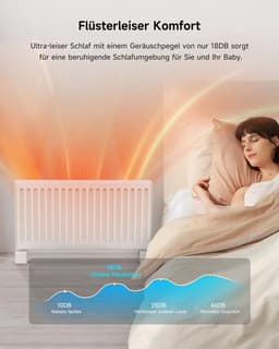 Radiatorventilator 2026 Smart, instelbare snelheid, ultra-stille verwarmingsversterker met thermostaat, bespaart tot 25% verwarmingskosten (3 ventilatoren, 3 stuks) — thumbnail 4