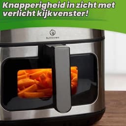 Heteluchtfriteuse RVS XXL 8L, 2000W, Airfryer roestvrij staal met LED Touch Display, Double Heating technologie, kijkvenster, vetarme frietfriteuse zonder olie incl. recepten — thumbnail 5