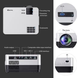 Beamer Draagbaar - 1080P Full HD WiFi Bluetooth - 7.500 Lumen LCD - Voor Thuisbioscoop En Feest — thumbnail 1
