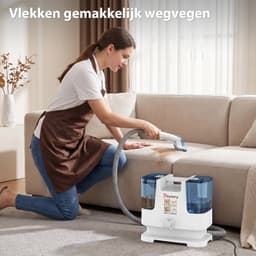 Vlekkenreiniger, draagbare tapijt- en bankreiniger met dubbele watertank, 2 borstels, krachtige zuigkracht voor tapijt, bank, matras en stoffen bekleding — thumbnail 2