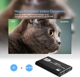 Daroyx® VCC4K Pro2 Video Capture Card - USB-A 3.0 - HDMI 4K@60Hz - Game Capture voor PC, Mac, PS4, PS5, Nintendo, Xbox en meer - Zwart — thumbnail 4