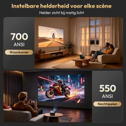 XGODY Smart Beamer - Android 14 - 1080P - 700 ANSI - WiFi 6 & BT 5.4 — thumbnail 5