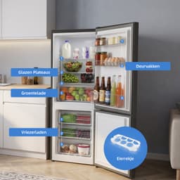 CHiQ CBM162DGC - Koel-vriescombinatie - 157 Liter - Klasse C - Praktische indeling - Elektronische Bediening - 12 jaar garantie op compressor — thumbnail 3