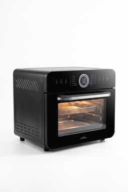 Airfryer Oven – Heteluchtoven met 12 Automatische Programma's – Multifunctionele Mini Oven – Digitaal Display – Bakken, Grillen, Roosteren, Ontdooien & Drogen – Inclusief Bakplaat en Airfrymand – Zwart — thumbnail 1