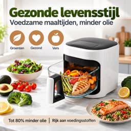 Sellino Hete lucht friteuse - Hete lucht frituurpan - Olieloze friteuse - Airfryer - 1350 W - 7 Programassa's - Tot 200° — thumbnail 5