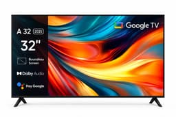 Reky TV - Televisie - Beeldscherm - Google TV - QLED - Chromecast - Smart TV - Full HD - 32 inch - 71,9 × 7,2 × 42,1 cm - zwart — thumbnail 1